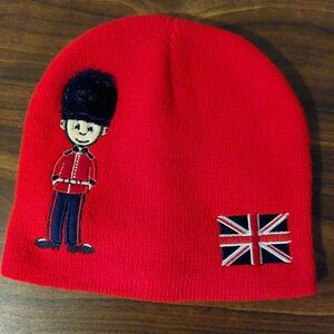 Red Beanie with Guard and Union Jack